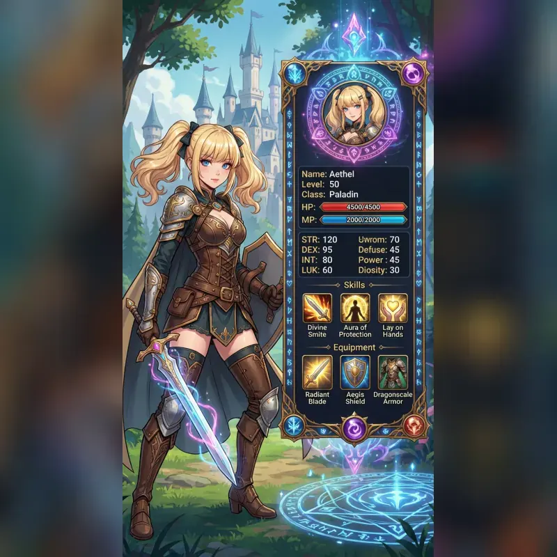RPG Character Status UI — After