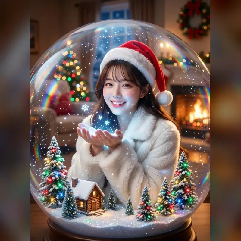 Christmas Snow Globe Portrait — After
